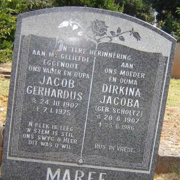 MAREE Jacob Gerhardus 1907-1975 &amp; Dirkina Jacoba SCHOLTZ 1907-1986
