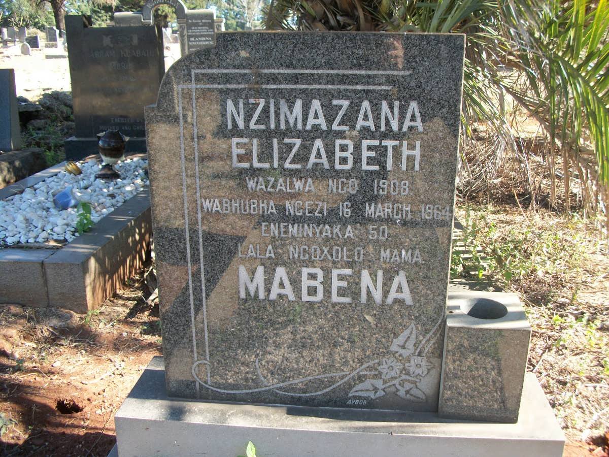 MABENA Nzimazana Elizabeth 1908-1964