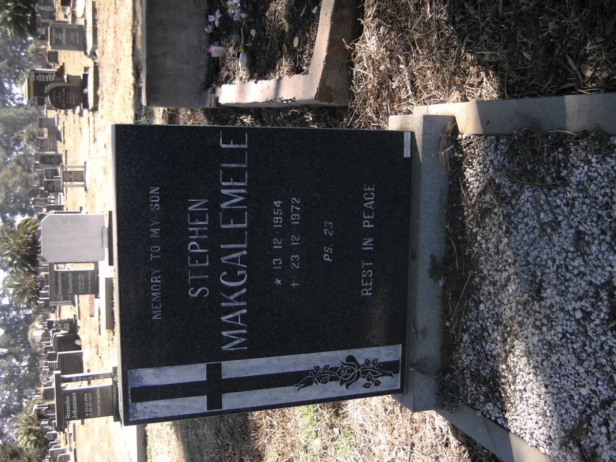 MAKGALEMELE Stephen 1954-1972