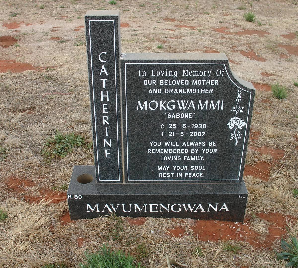 MAVUMENGWANA Catherine Mokgwammi 1930-2007
