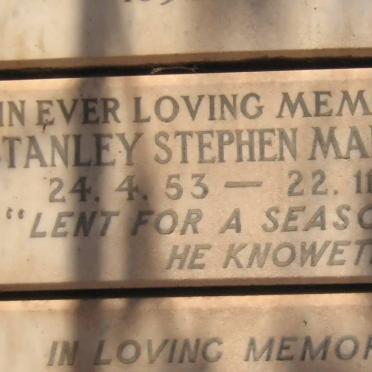 MANSFIELD Stanley Stephen 1953-1954