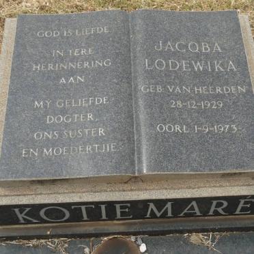 MARE Jacoba Lodewika nee VAN HEERDEN 1929-1973