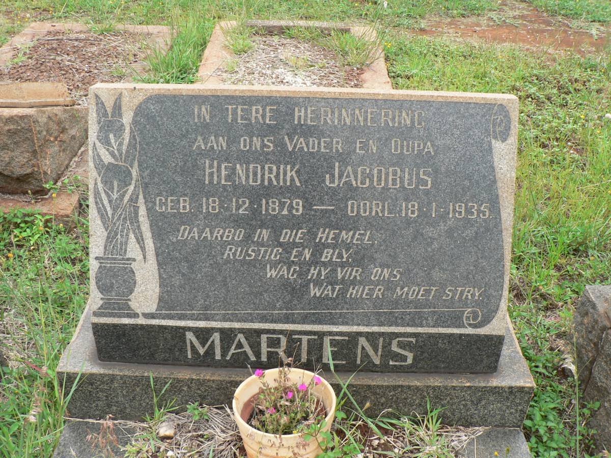 MARTENS Hendrik Jacobus 1879-1935
