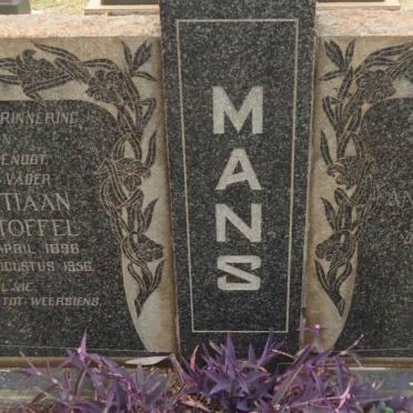 MANS Christiaan Christoffel 1896-1956 &amp; Anna van Wyk R. 1904-1970