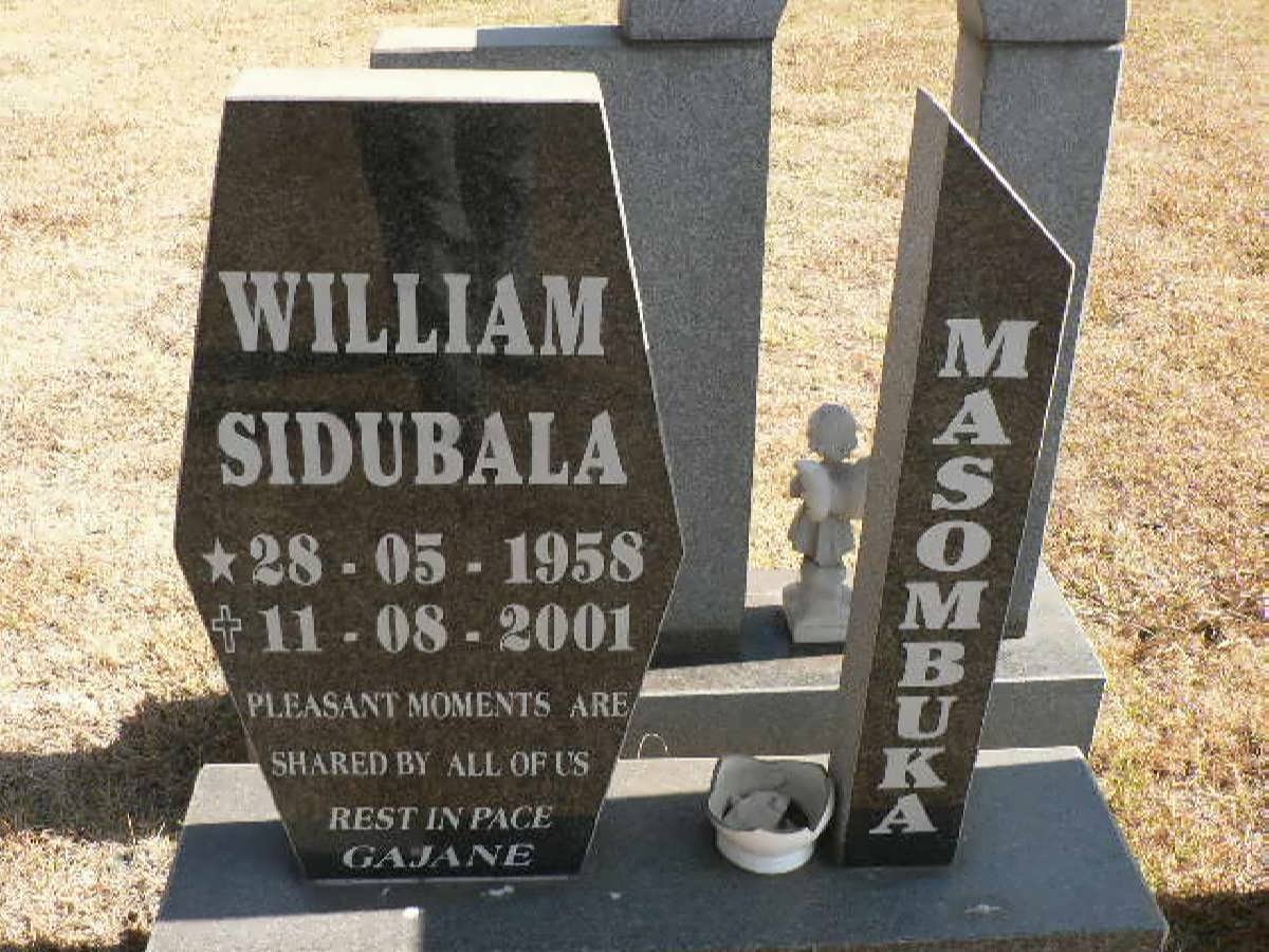 MASOMBUKA William Sidubala 1958-2001