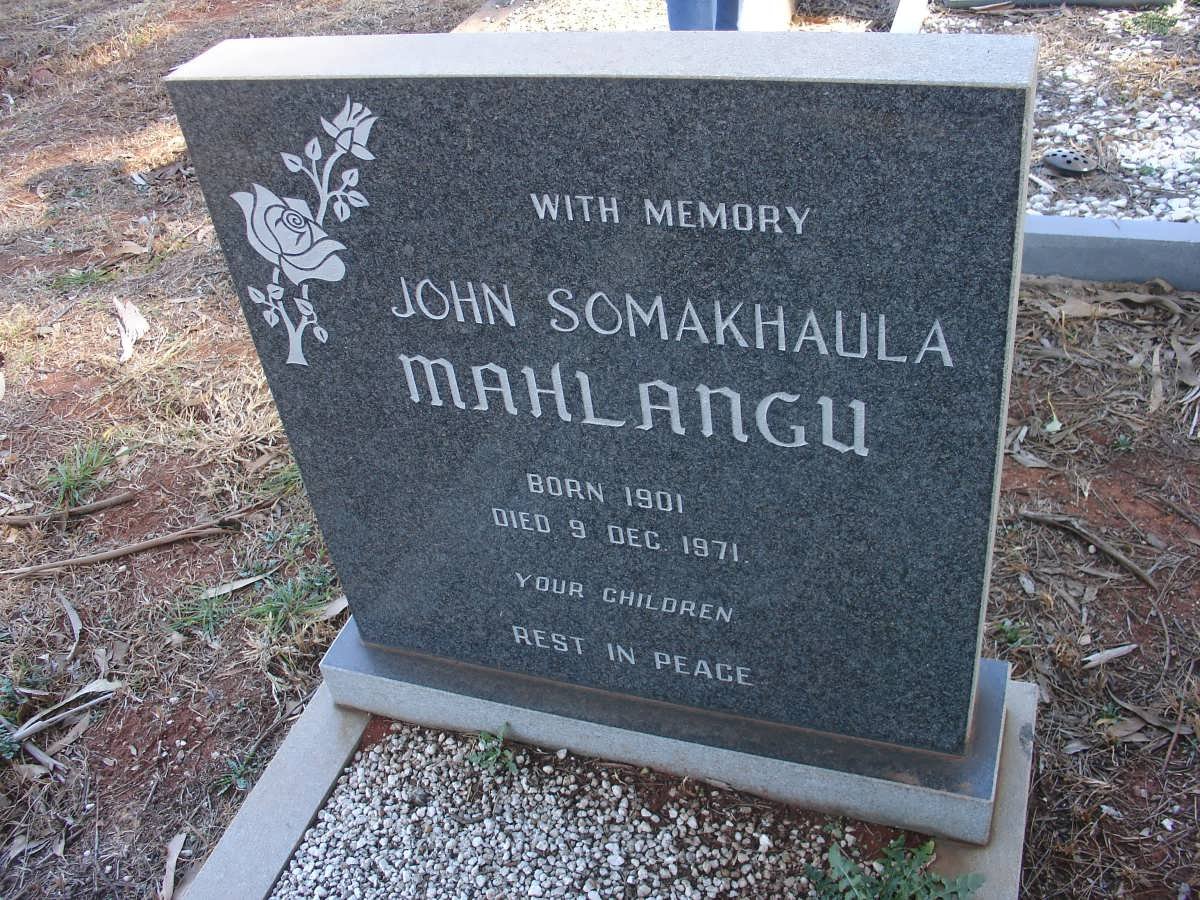 MAHLANGU John Somakhaula 1901-1971