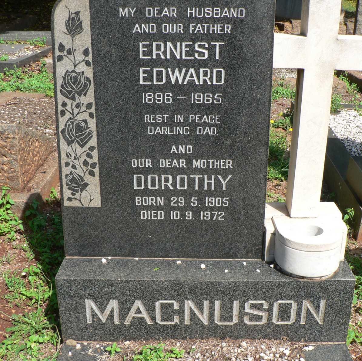 MAGNUSON Ernest Edward 1896-1965 &amp; Dorothy 1905-1972
