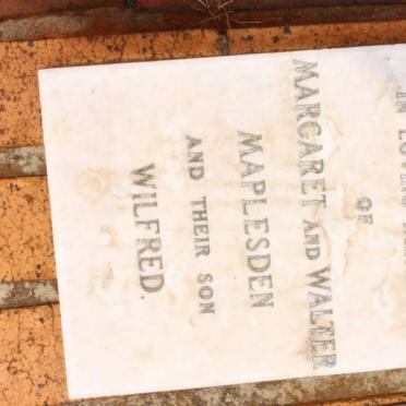 MAPLESDEN Walter &amp; Margaret :: MAPLESDEN Wilfred