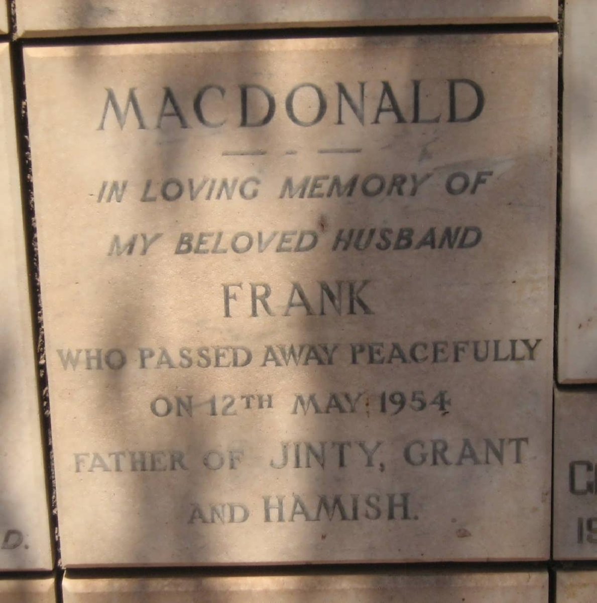 MACDONALD Frank -1954