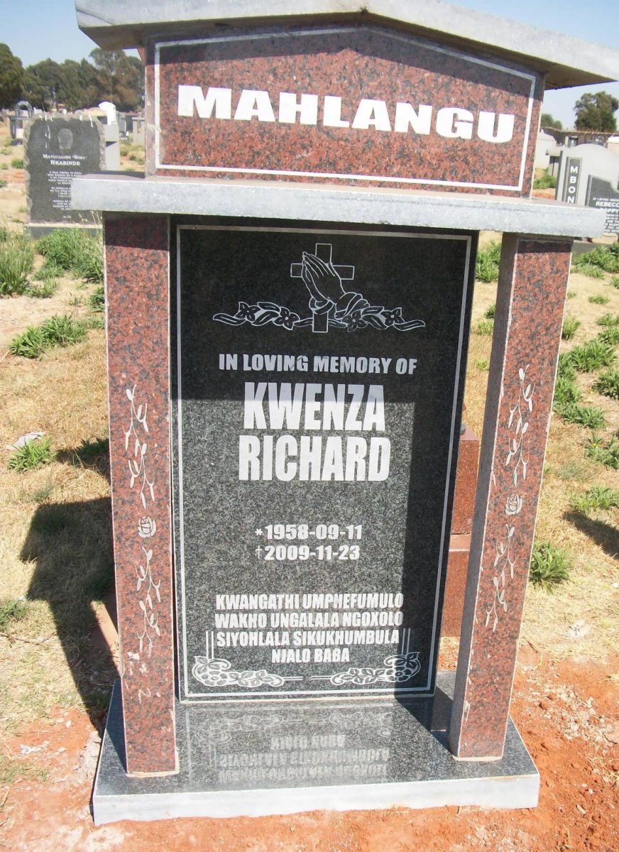 MAHLANGU Kwenza Richard 1958-2009