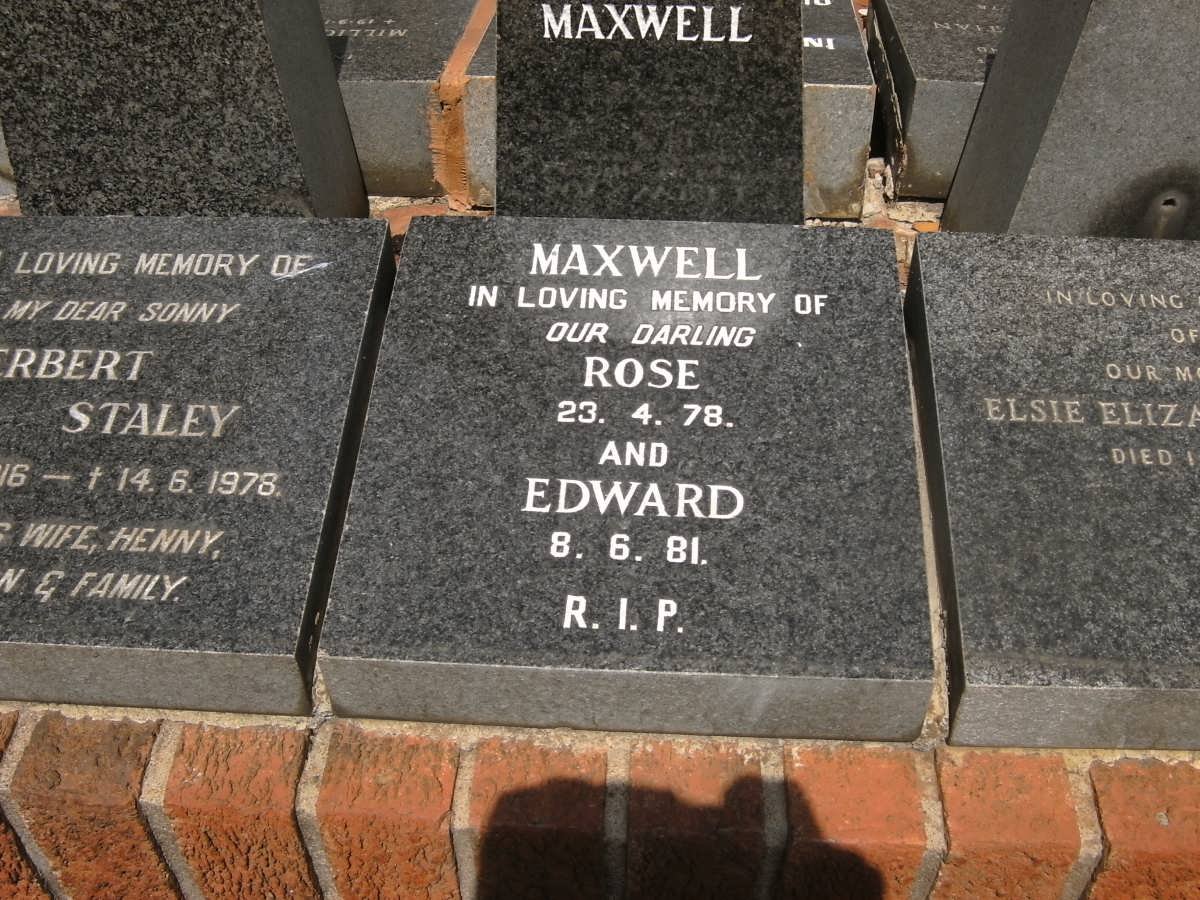 MAXWELL Edward -1981 &amp; Rose -1978