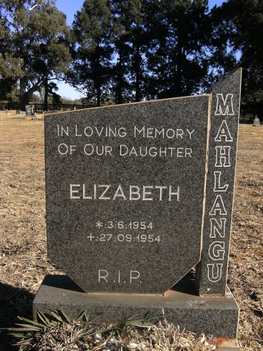 MAHLANGU Elizabeth 1954-1954