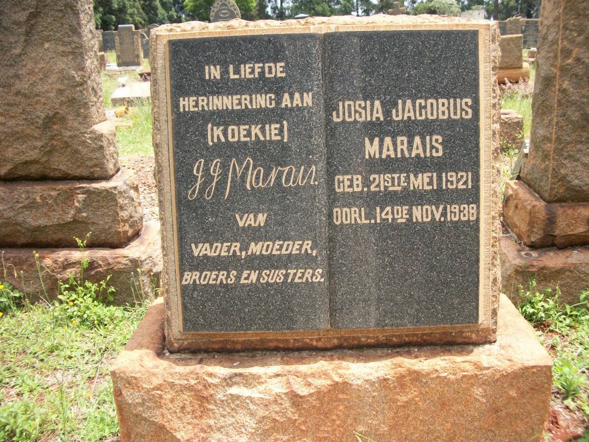 MARAIS Josia Jacobus 1921-1938