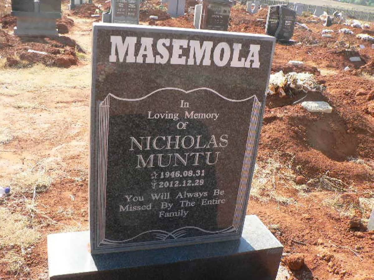MASEMOLA Nicholas Muntu 1946-2012