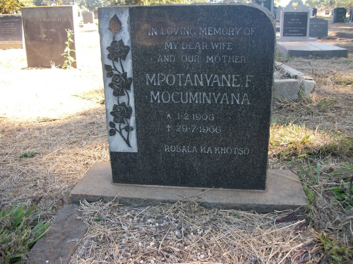 MOCUMINYANA Mpotanyane F. 1905-1966