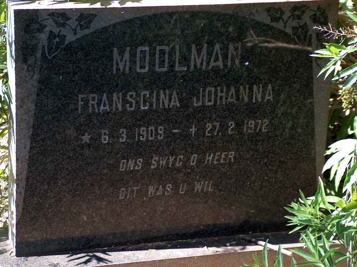 MOOLMAN Franscina Johanna 1909-1972