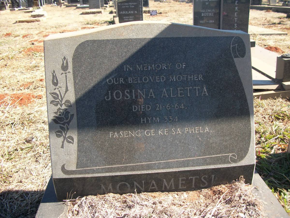 MONAMETSI Josina Aletta -1964