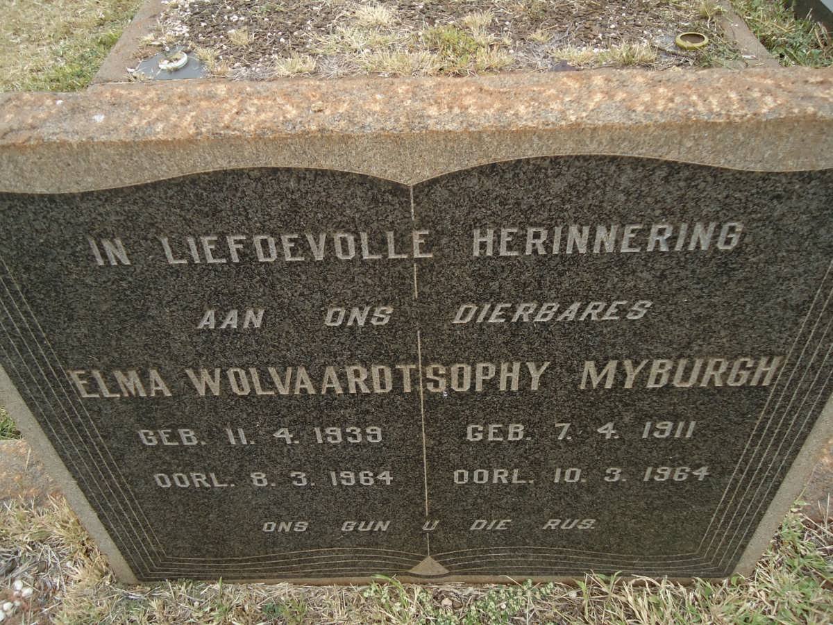 MYBURGH Sophy 1911-1964 :: WOLVAARDT Elma 1939-1964