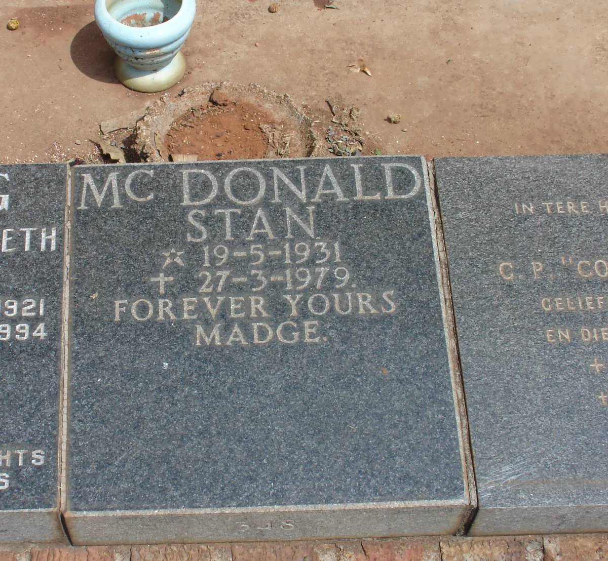 McDONALD Stan 1931-1979