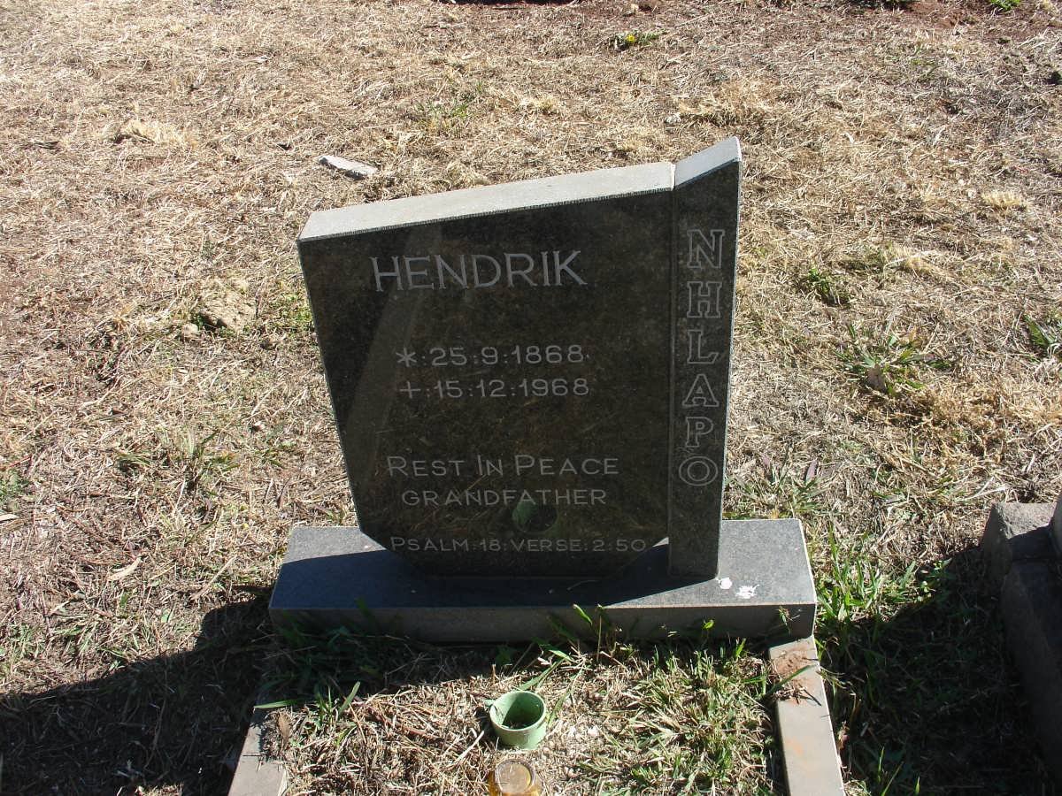 NHLAPO Hendrik 1868-1968