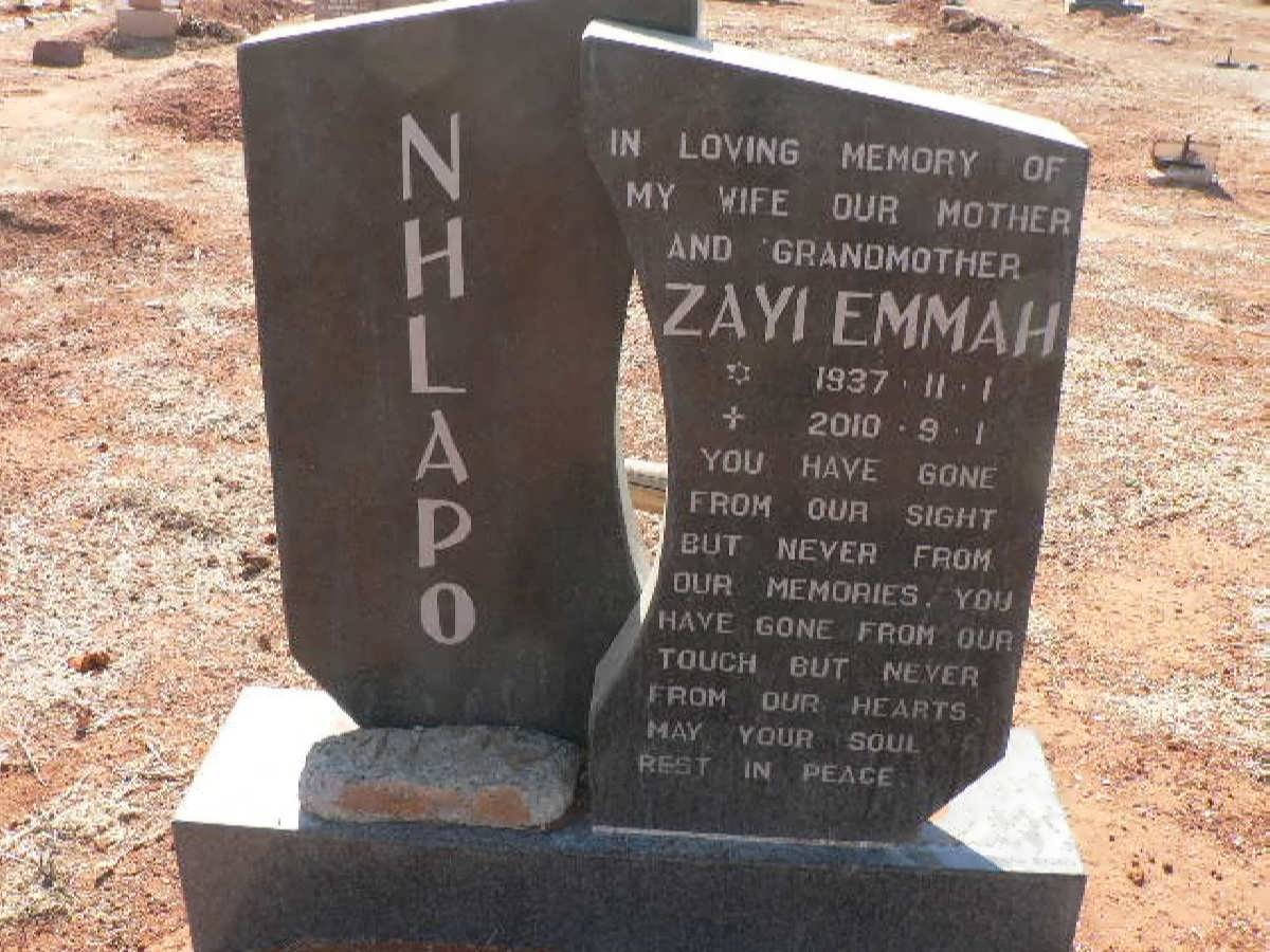 NHLAPO Zayi Emmah 1937-2010