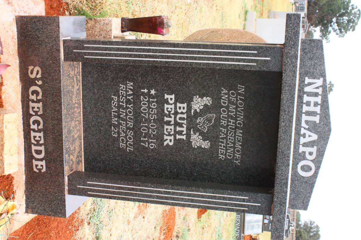 NHLAPO Buti Peter 1955-2007