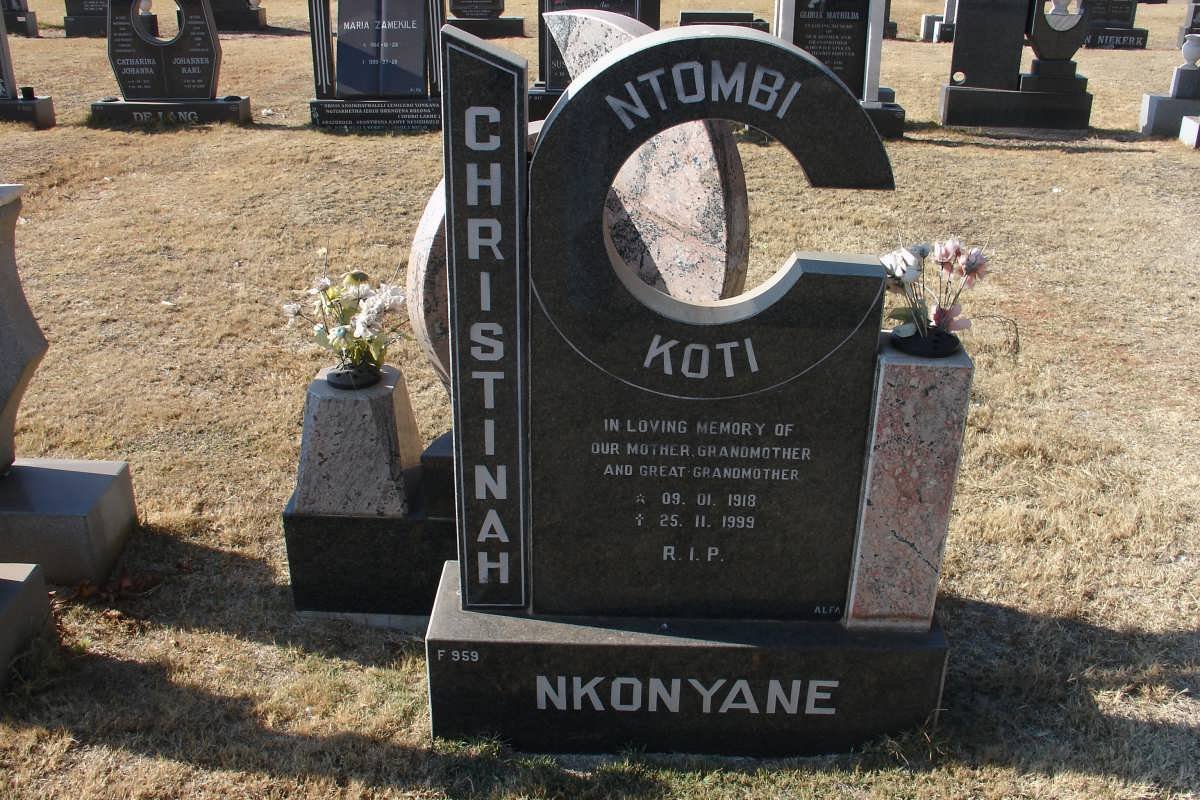 NKONYANA Christinah Ntombi Koti 1918-1999