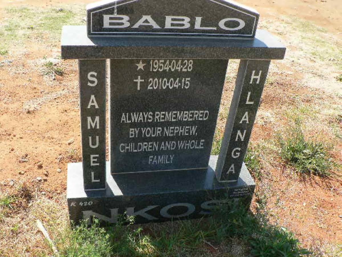 NKOSI Bablo Samuel Hlanga 1954-2010