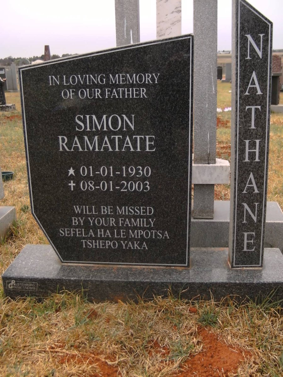 NATHANE Simon Ramatate 1930-2003