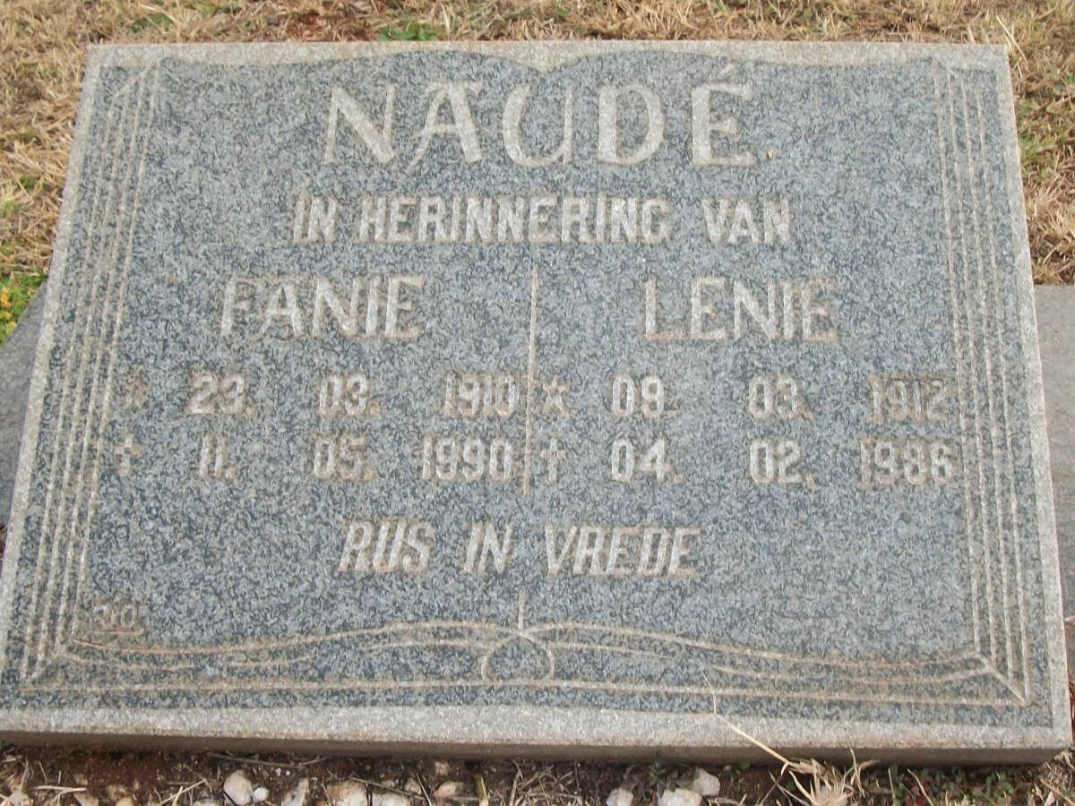 NAUDE Fanie 1910-1990 &amp; Lenie 1912-1996
