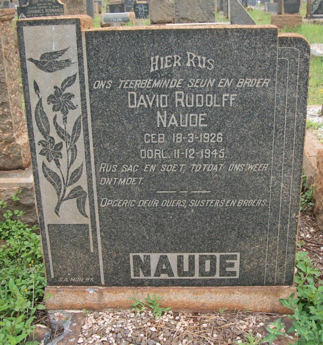 NAUDE David Rudolff 1926-1945