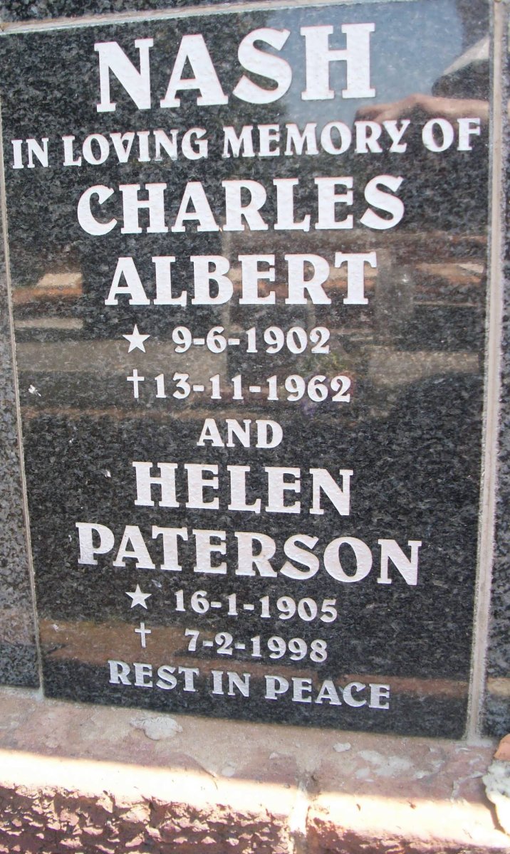NASH Charles Albert 1902-1962 &amp; Helen Paterson 1905-1998