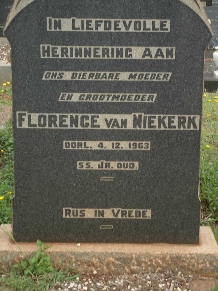 NIEKERK Florence, van -1963