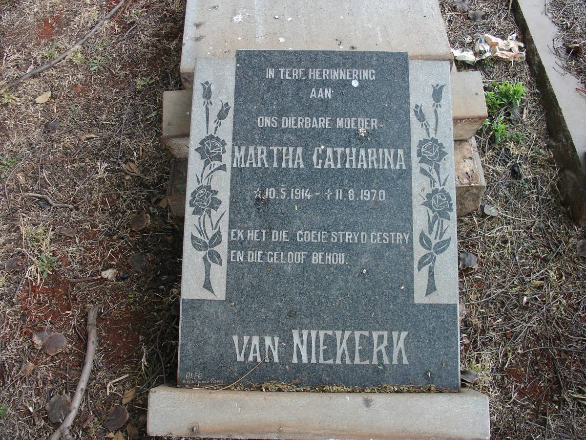NIEKERK Martha Catharina, van 1914-1970
