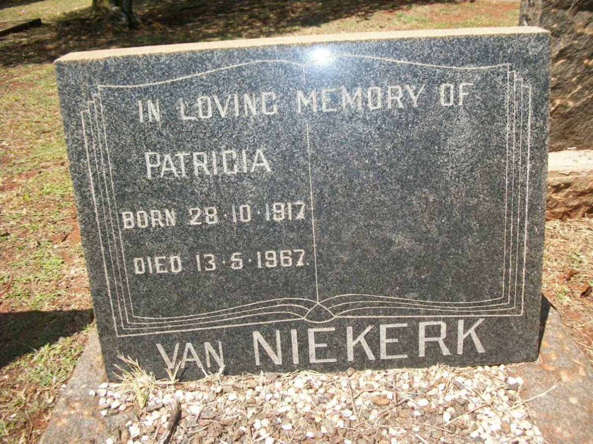 NIEKERK Patricia, van 1917-1967