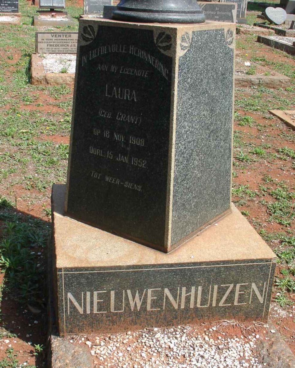 NIEUWENHUIZEN Laura nee GRANT 1908-1952