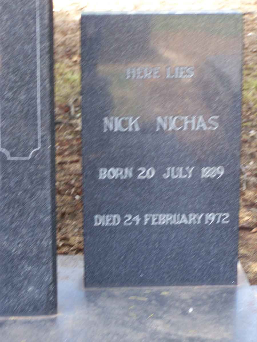 NICHAS Nick 1889-1972