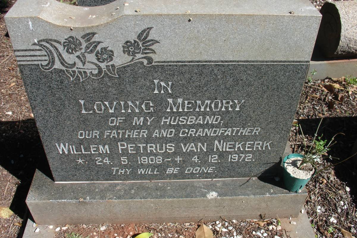 NIEKERK Willem Petrus, van 1908-1972