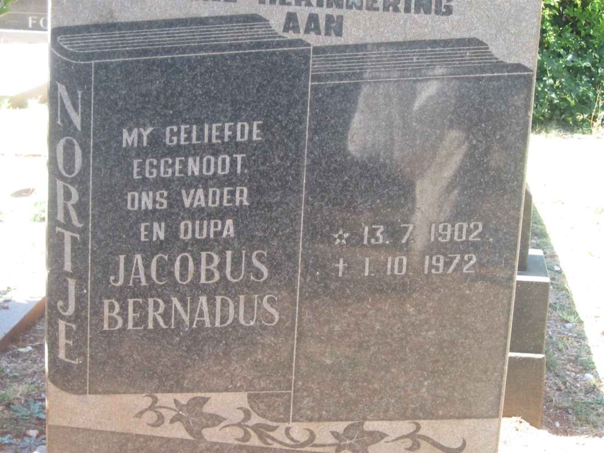 NORTJE Jacobus Bernardus 1902-1972