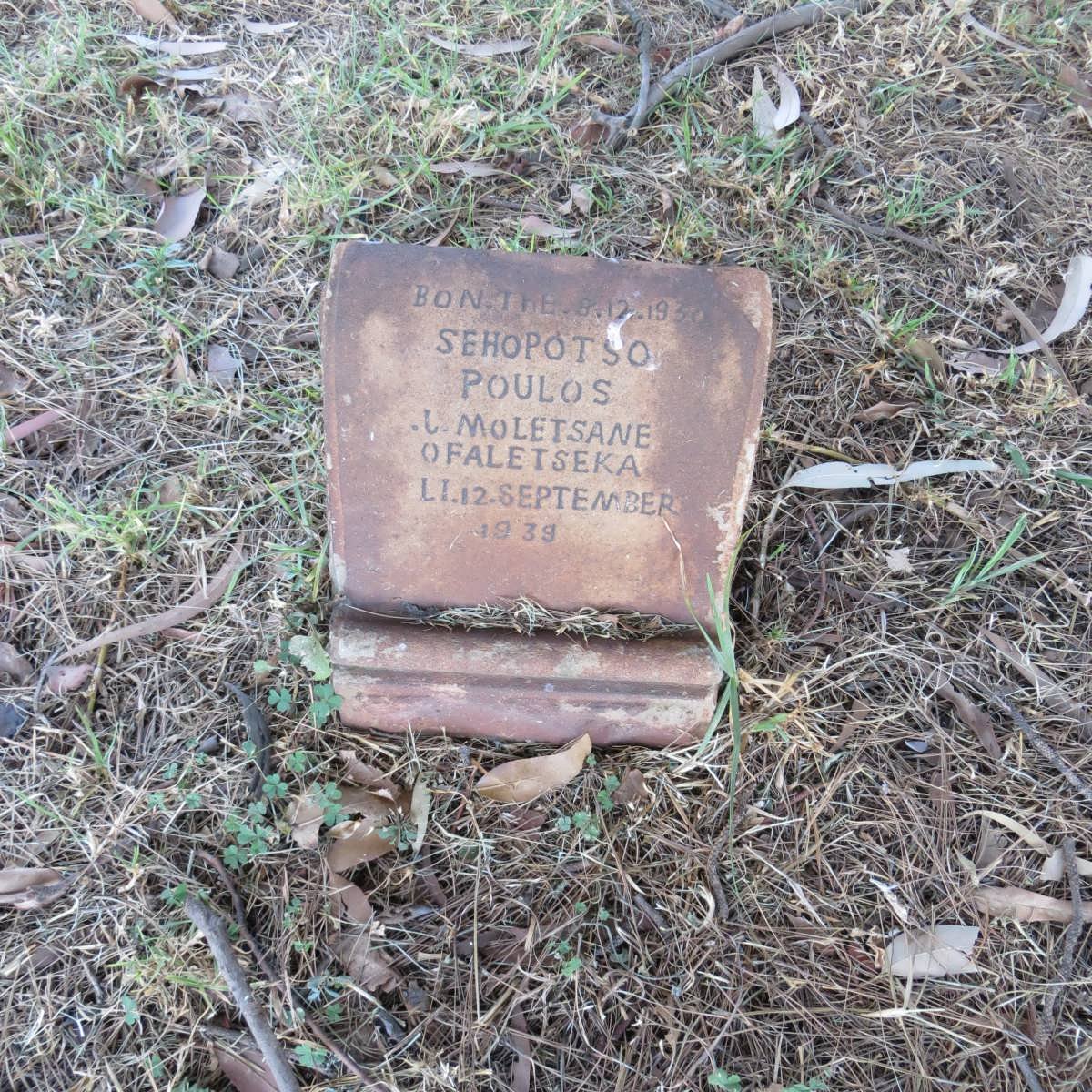 OFALETSEKA Paulos Sehopotso Moletsane 1930-1939