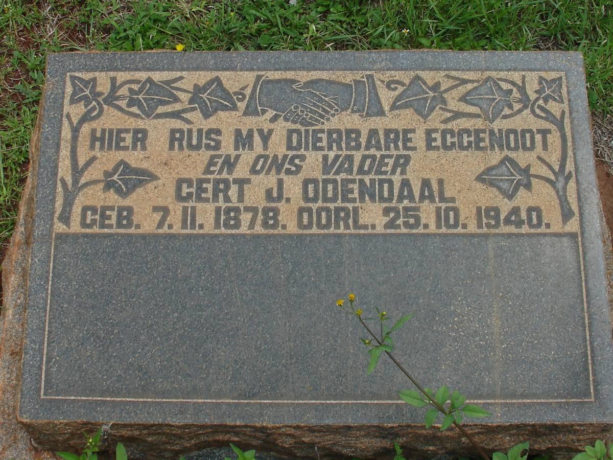 ODENDAAL Gert J. 1878-1940