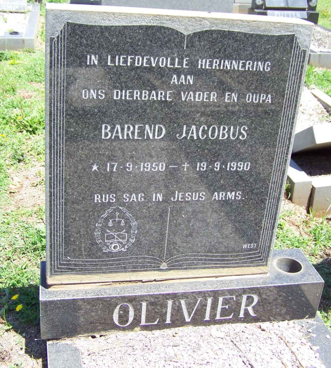 OLIVIER Barend Jacobus 1950-1990