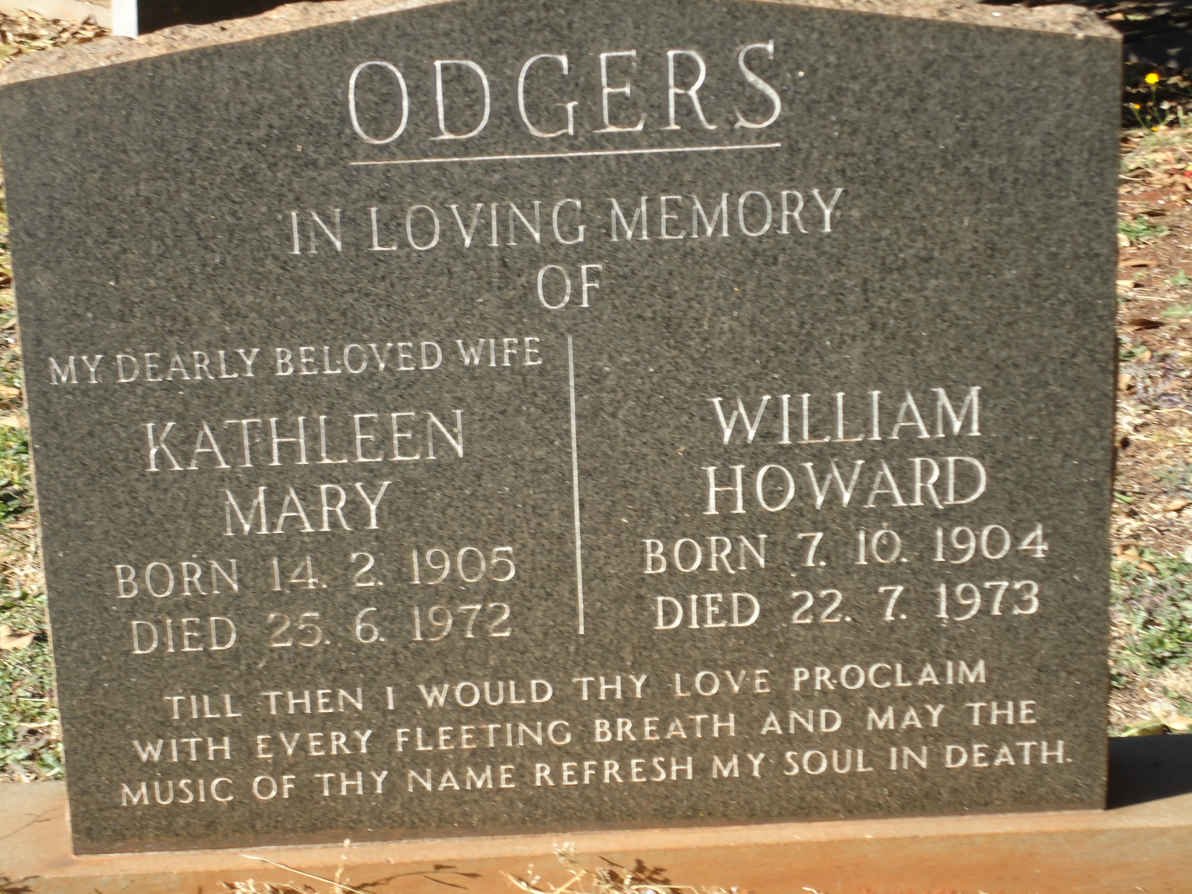 ODGERS William Howard 1904-1973 &amp; Kathleen Mary 1905-1972