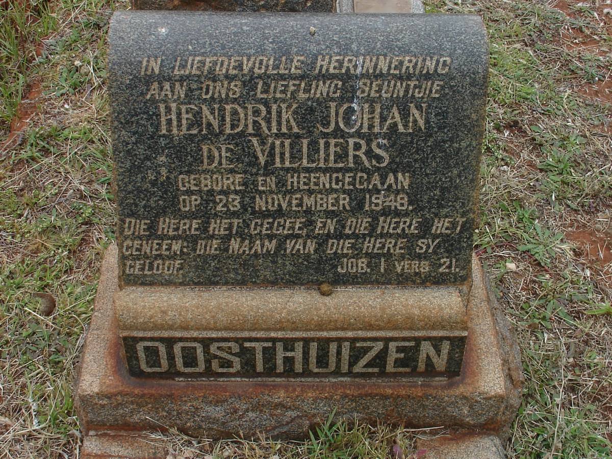 OOSTHUIZEN Hendrik Johan de Villiers 1948-1948