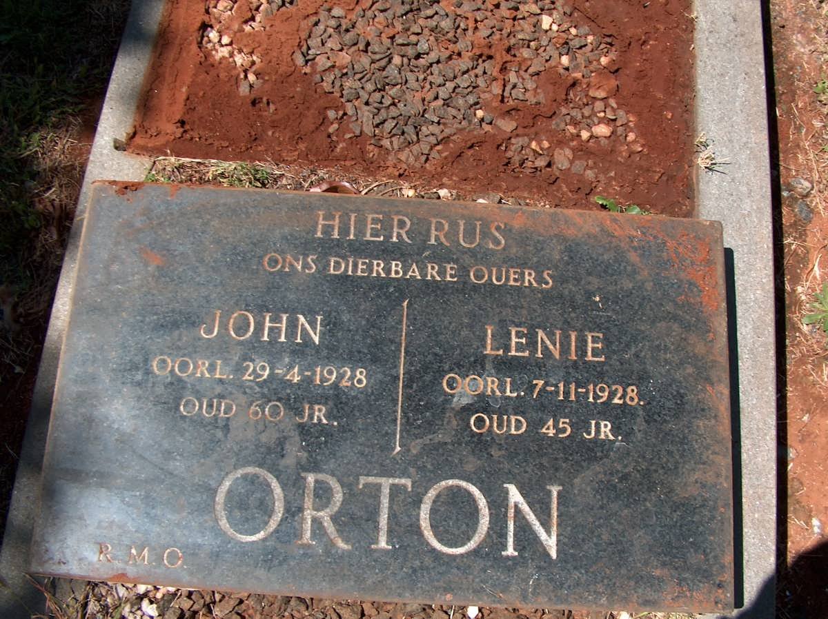 ORTON John -1928 &amp; Lenie -1928