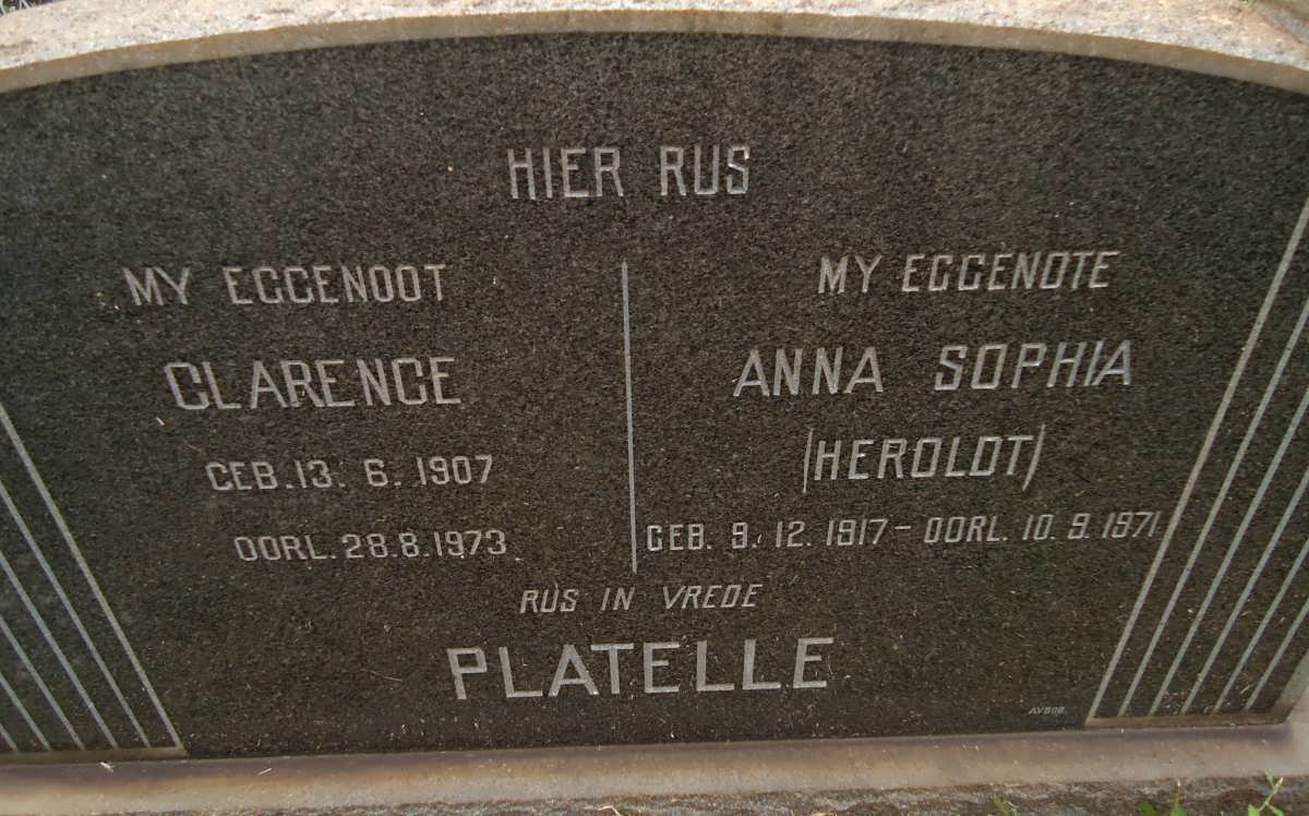 PLATELLE Clarence1907-1973 &amp; Anna Sophia HEROLDT 1917-1971