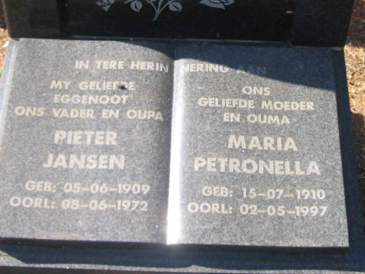 PAWSON Pieter Jansen 1909-1972 &amp; Maria Petronella 1910-1997