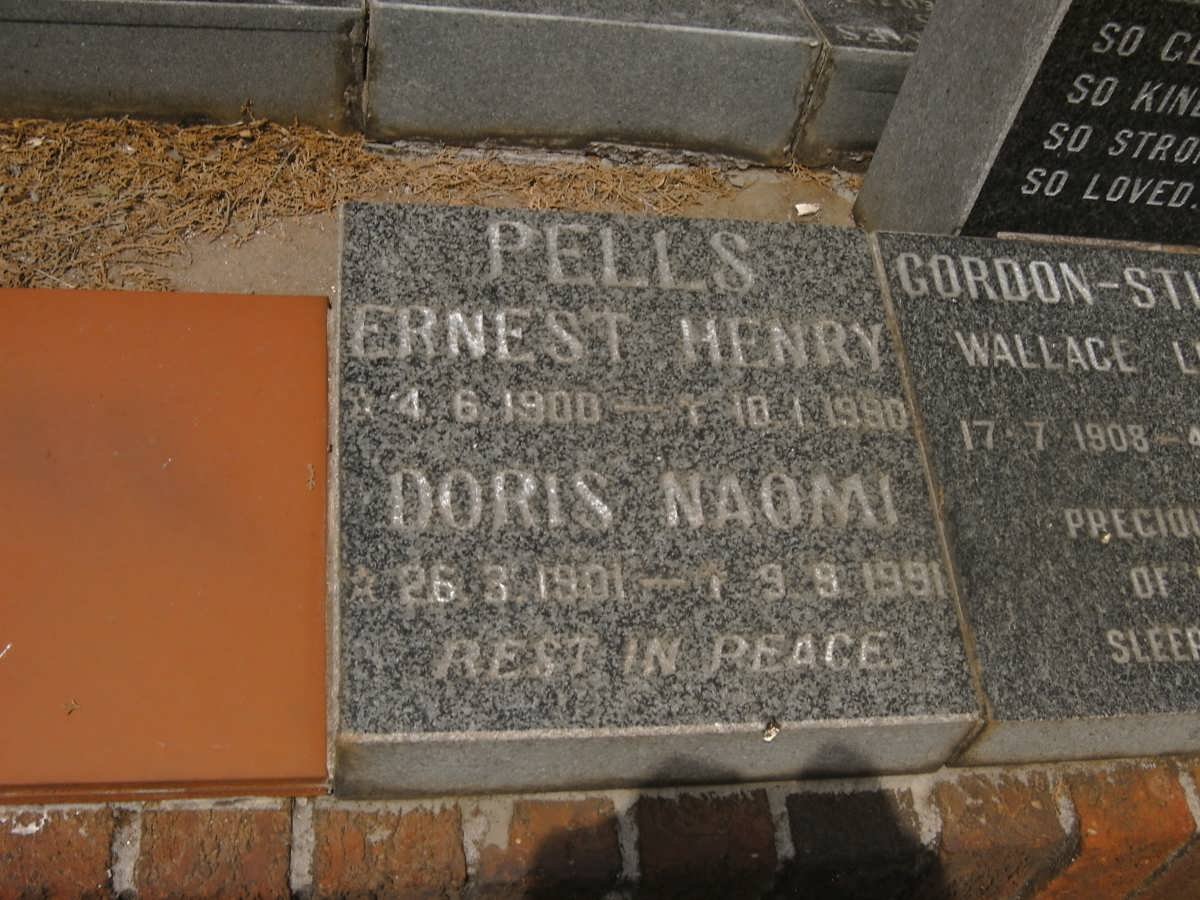 PELLS Ernest Henry 1900-1990 &amp; Doris Naomi 1901-1991
