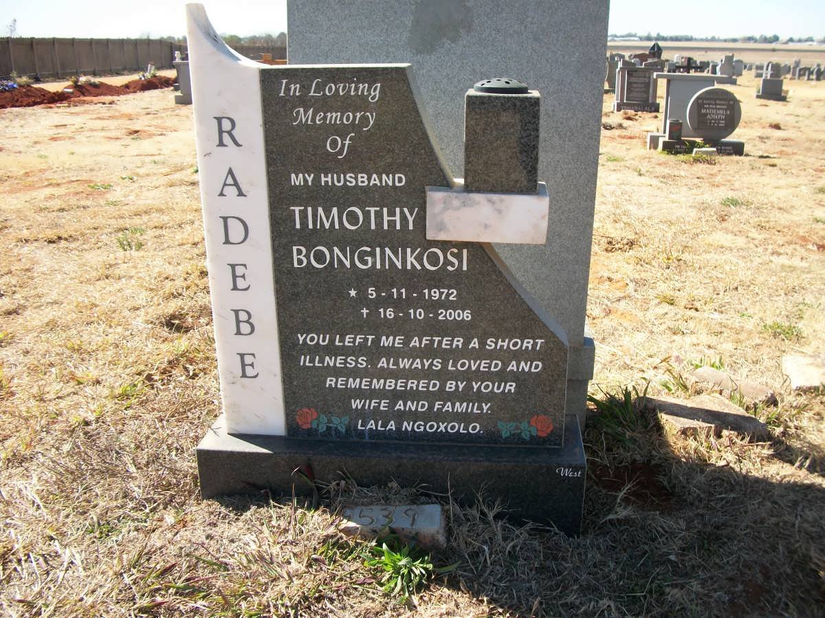 RADEBE Timothy Bonginkosi 1972-2006