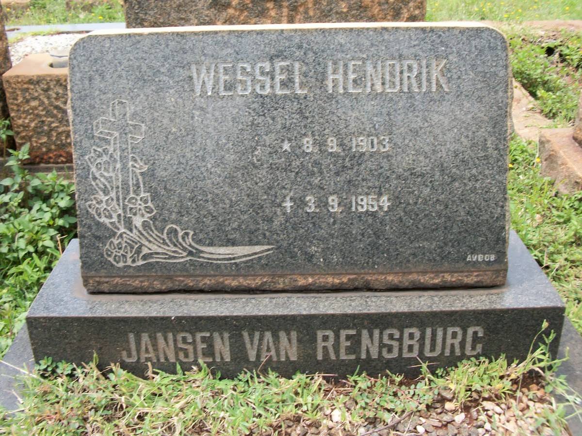 RENSBURG Wessel Hendrik, Jansen van 1903-1954